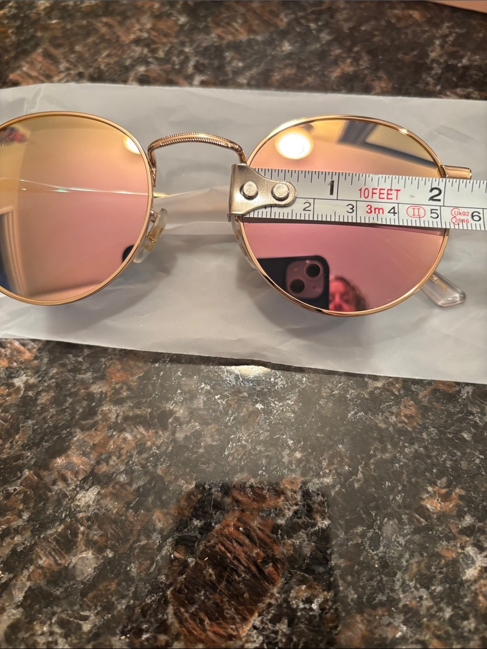WMP Eyewear Nevada Polarized Women's Sunglasses- Gold with Pink Lenses - Picture 8 of 8